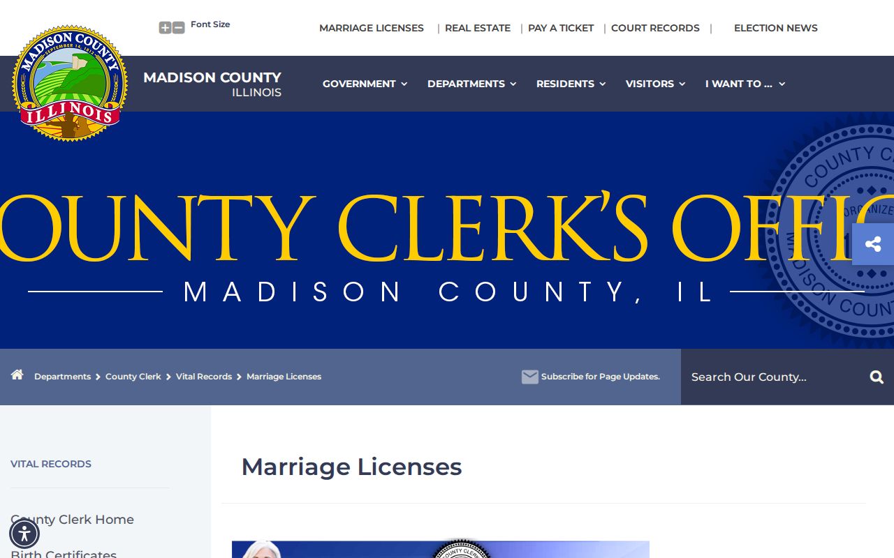 Madison County marriage records page used to connect previous Alton residents